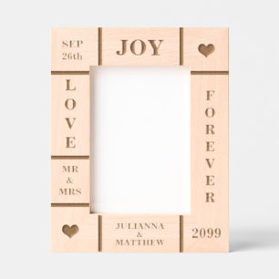 Cadres Gravés Texte personnalisé mariage ou anniversaire Vert 5x