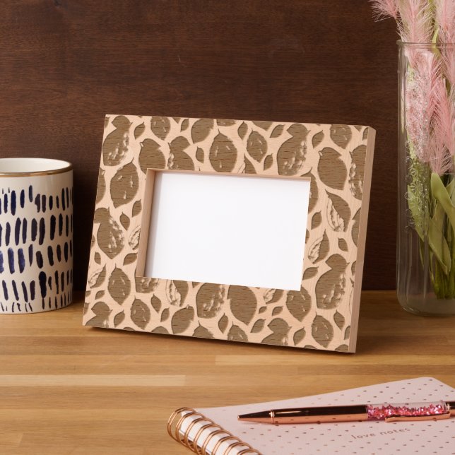 Cadres Gravés Trendy Leaf Foliage Pattern Botanical Photo (Gauche)