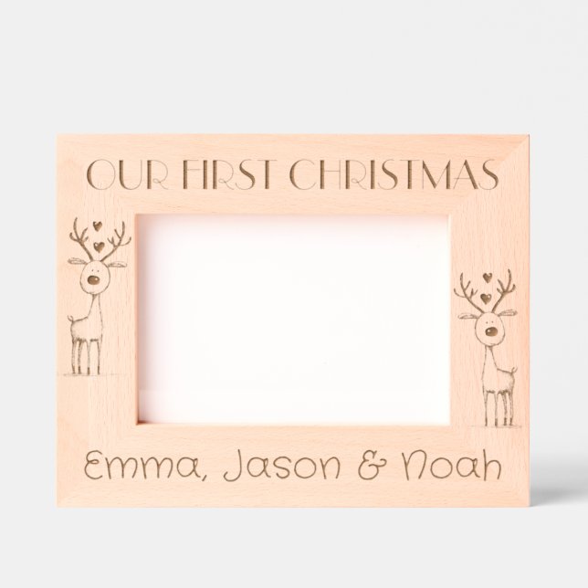 Cadres Gravés Triplets First Christmas, Personalized Landscape   (Recto)