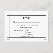 Cadres noirs minimalistes mariage RSVP options de 