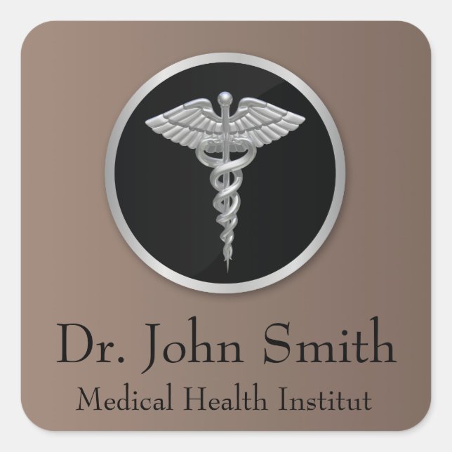 Caducée Médicale en argent - Sticker (Devant)