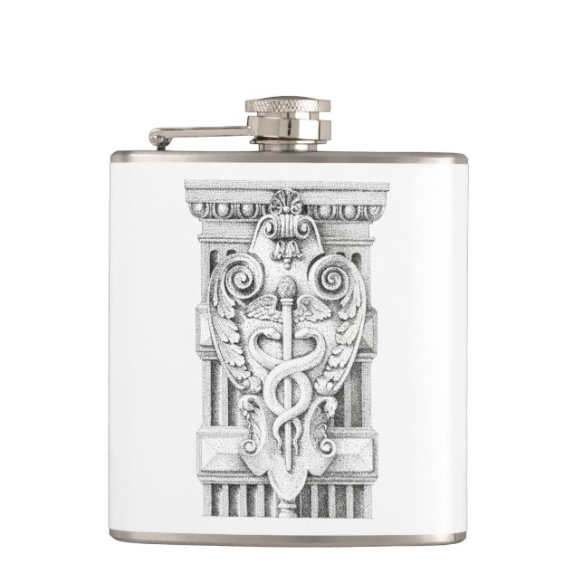 CADUCEUS 6oz Vinyl Wrapped Flask Flachmann (Vorderseite)