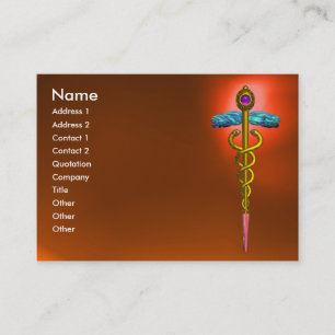 CADUCEUS AGATE, lebhaftes Gold, rosa, gelb orange Visitenkarte