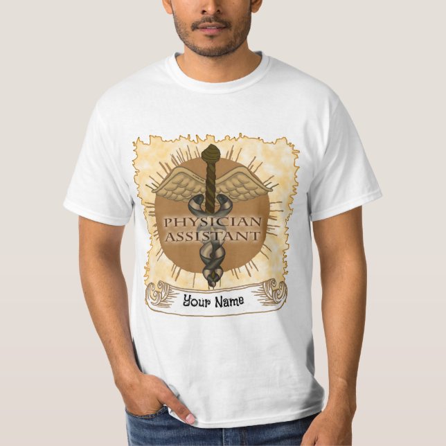 Caduceus Arzt Assistenzärztlicher T - Shirt (Vorderseite)