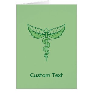 Caduceus avec carte de voeux Feuille