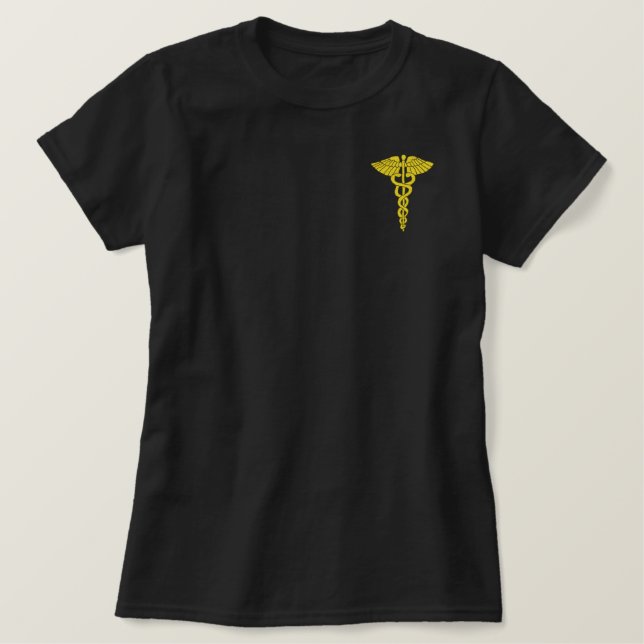 Caduceus besticktes Shirt (Design vorne)