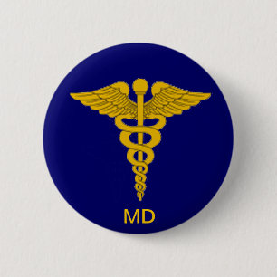 Caduceus Button