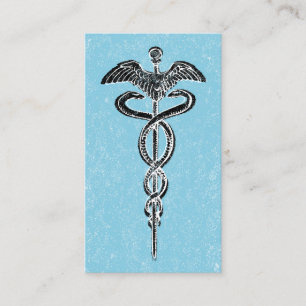 Caduceus Cartes de visite - Nurse Blue Médicale