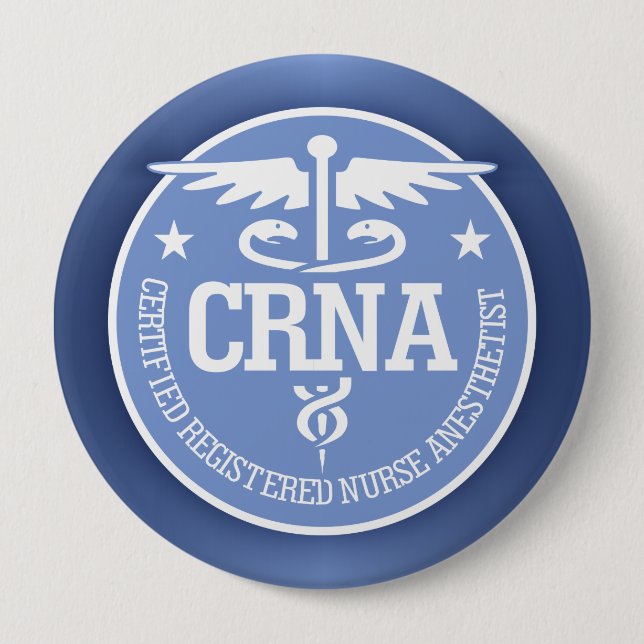 Caduceus CRNA Geschenkideen Button (Vorderseite)