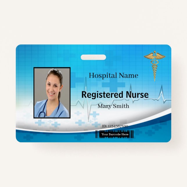 Caduceus Cross Medical Foto ID Ausweis (Vorderseite)