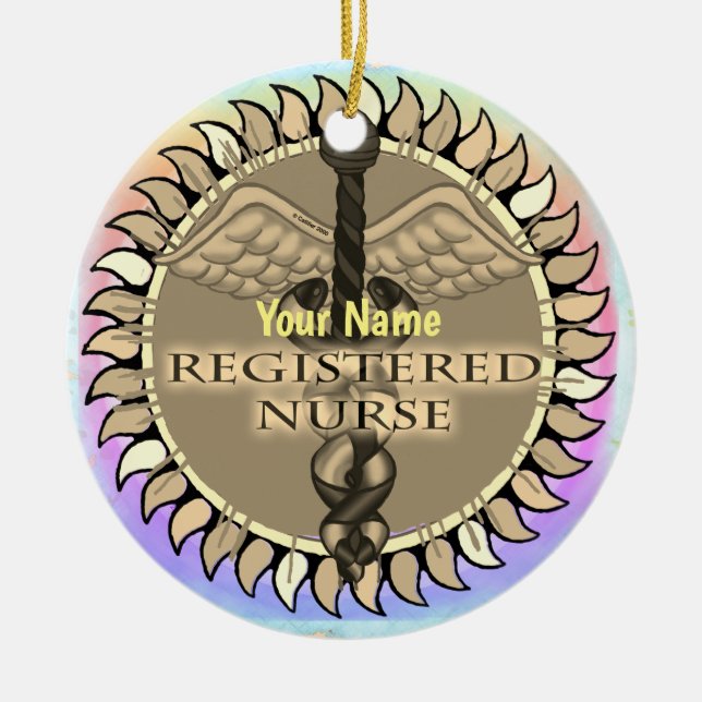 Caduceus Custom Registered Nurse Ornament (Vorne)