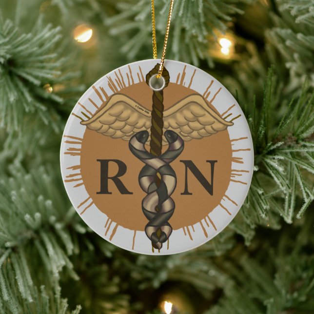 Caduceus custom RN nurse Ornament (Baum)