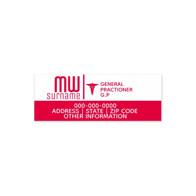 Caduceus DIY Medical beruflich Logo Permastempel (Design)