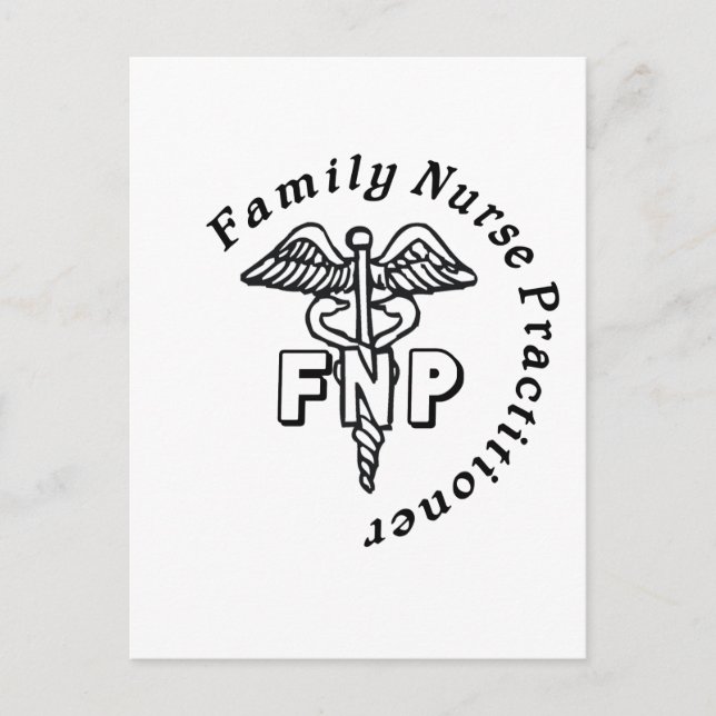 CADUCEUS FNP FAMILY NURSE PRACTITIONER POSTKARTE (Vorderseite)