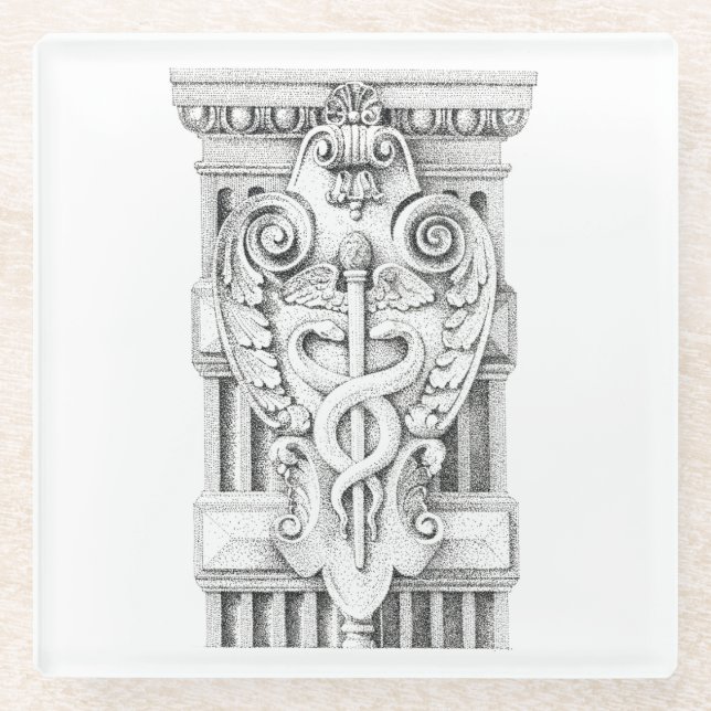 CADUCEUS Glass Untersetzer (Vorderseite)