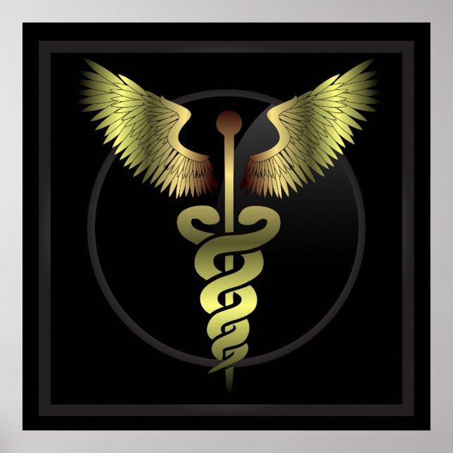 Caduceus Gold Medizin Poster (Vorne)