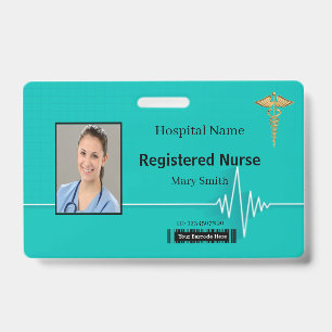 Caduceus Heartbeat Medizinische Foto-ID Ausweis