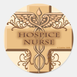 Caduceus Hospice Nurse Runder Aufkleber