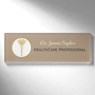 Caduceus Illustration Doctor Healthcare Employee Namenschild