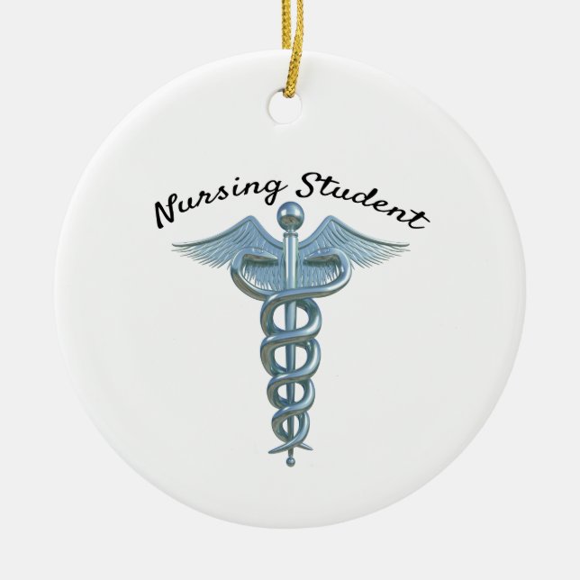 Caduceus Krankenschwester Keramik Ornament (Vorne)