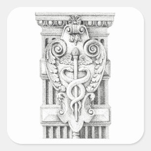 CADUCEUS Large Square Stickers