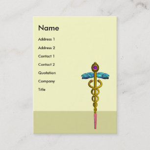 CADUCEUS, lebendiges Gold Amethyst Visitenkarte