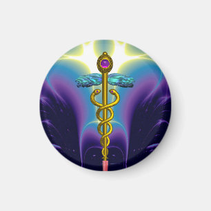 CADUCEUS , lebhafter Goldamethyst Magnet