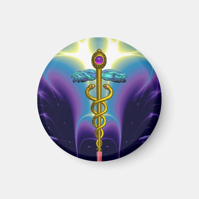 CADUCEUS , lebhafter Goldamethyst Magnet (Vorne)