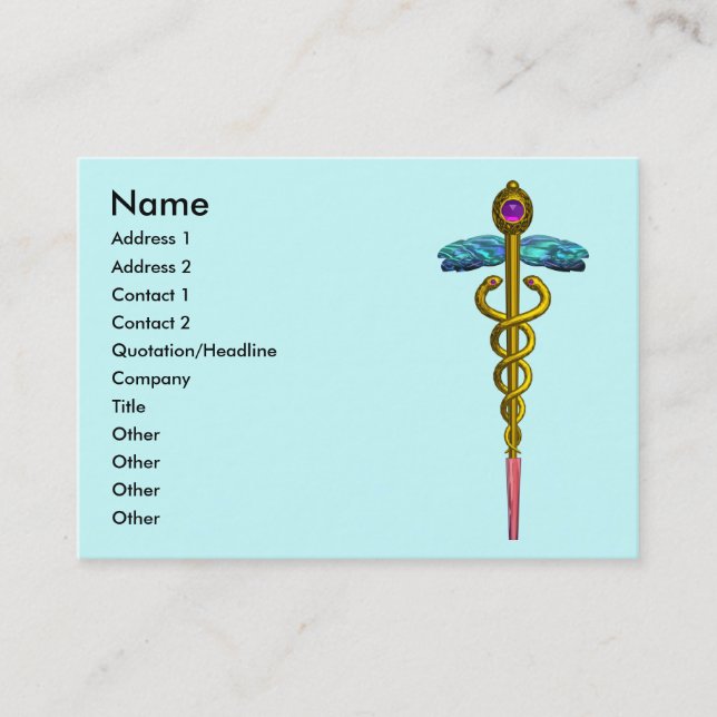 CADUCEUS, lebhafter Goldamethyst Visitenkarte (Vorderseite)
