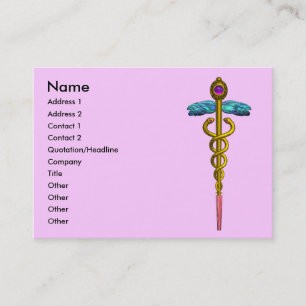 CADUCEUS, lebhafter Goldamethyst Visitenkarte