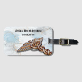 Caduceus Medical Kupfer Rose Gold Luxus Marmor Gepäckanhänger