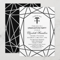 Caduceus Medical Nursing School Chic Black & White