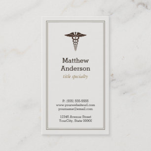 Caduceus Medical Student Teacher - Klassisch elega Visitenkarte