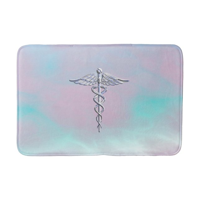 Caduceus Medical Symbol auf der Perlendekoration d Badematte (Vorderseite)