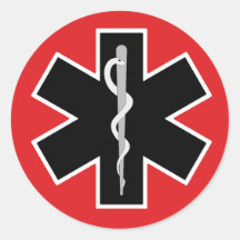 Caduceus Medical Symbol (Rot-Weiß-Schwarz)