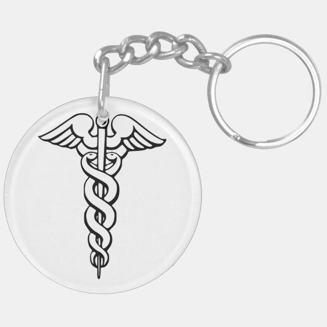 Caduceus Medical Symbol Schlüsselanhänger (Rückseite rechts)