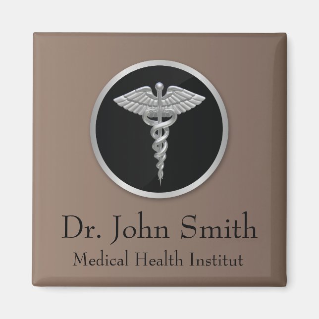 Caduceus Médicale Silver Professional - Magnet (Devant)