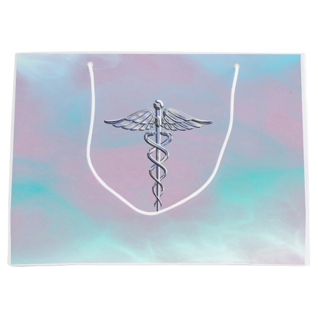 Caduceus-medizinisches Symbol auf Große Geschenktüte (Vorderseite)