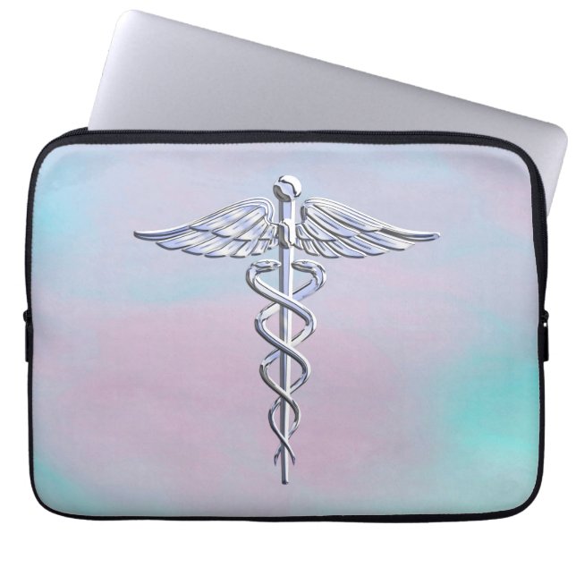 Caduceus-medizinisches Symbol auf Laptopschutzhülle (Vorderseite)