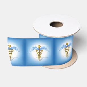 Caduceus-medizinisches Symbol Satinband