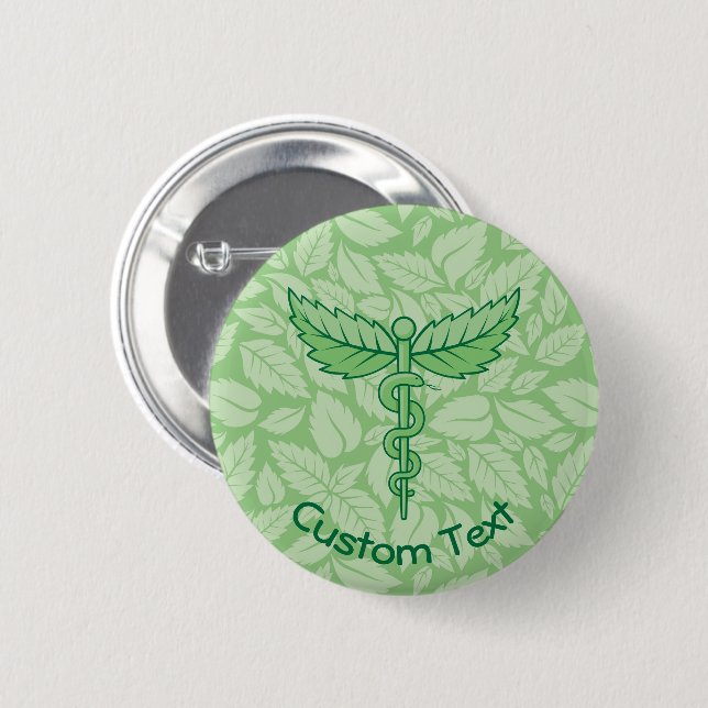 Caduceus mit Background Button für Blätter (Vorne & Hinten)