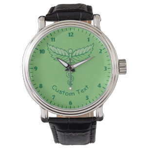 Caduceus mit Blätter Armbanduhr