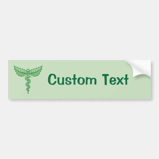 Caduceus mit Blätter Autoaufkleber (Vorne)