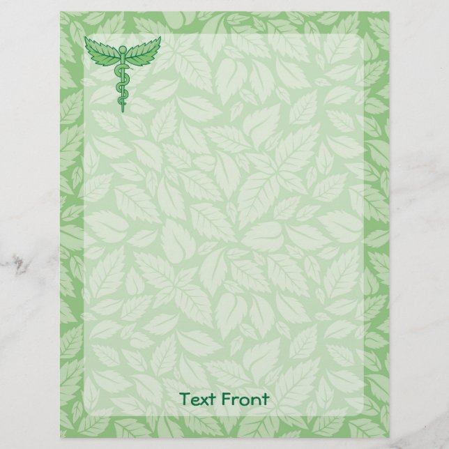 Caduceus mit Blätter Background Flyer (Vorne)