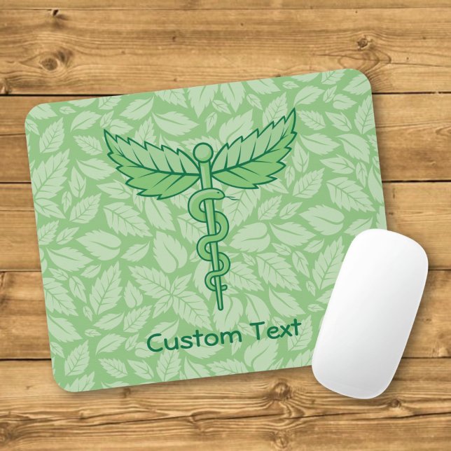 Caduceus mit Blätter Background Mouse Pad Mousepad (Von Creator hochgeladen)