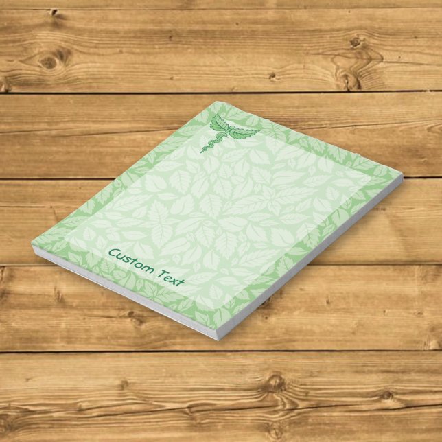 Caduceus mit Blätter Background Notepad Notizblock (Von Creator hochgeladen)
