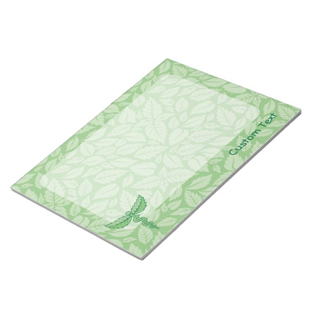 Caduceus mit Blätter Background Notepad Notizblock (angewinkelt)
