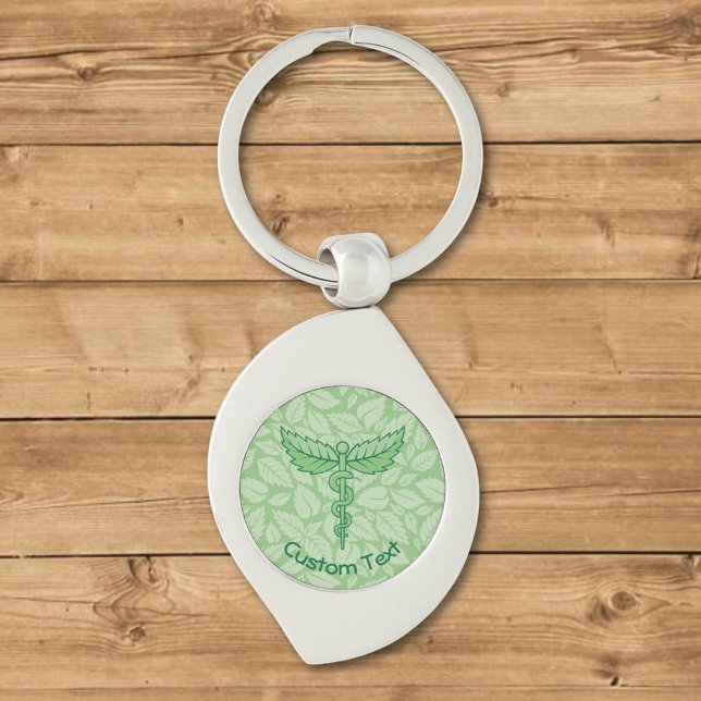 Caduceus mit Blätter Background Schlüsselanhänger (Von Creator hochgeladen)