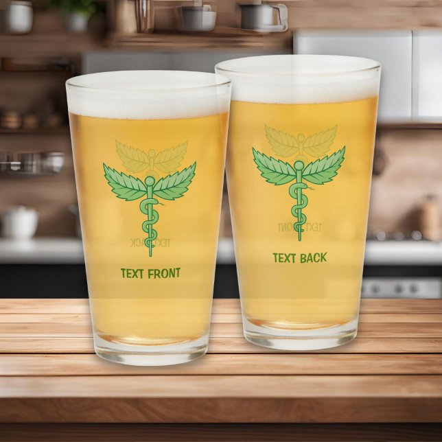 Caduceus mit Blätter Glas (Von Creator hochgeladen)