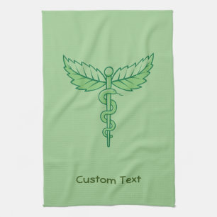 Caduceus mit Blätter Handtuch